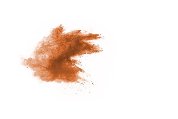 Brown Color Powder Explosion White Background Colored Cloud Colorful Dust — Stock Photo, Image