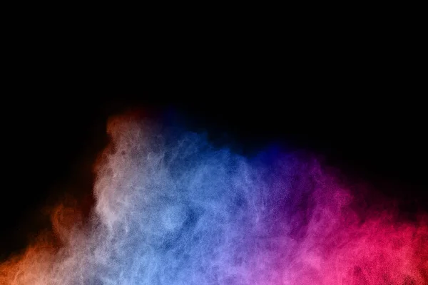 Abstract Colored Dust Explosion Black Background Abstract Powder Splatted Background — Stock Photo, Image