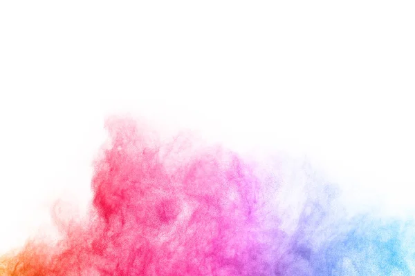 Abstract Powder Splatted Background Colorful Powder Explosion White Background Colored — Stock Photo, Image