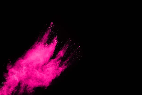 Explosión Polvo Rosa Sobre Fondo Negro Nube Colores Polvo Colorido —  Fotos de Stock