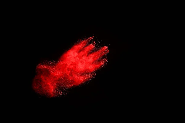 Abstract Red Powder Explosion Black Background Abstract Red Powder Splatted — Stock Photo, Image