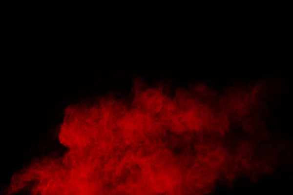 Siyah Arka Planda Soyut Kırmızı Toz Patlaması Siyah Arka Planda — Stok fotoğraf