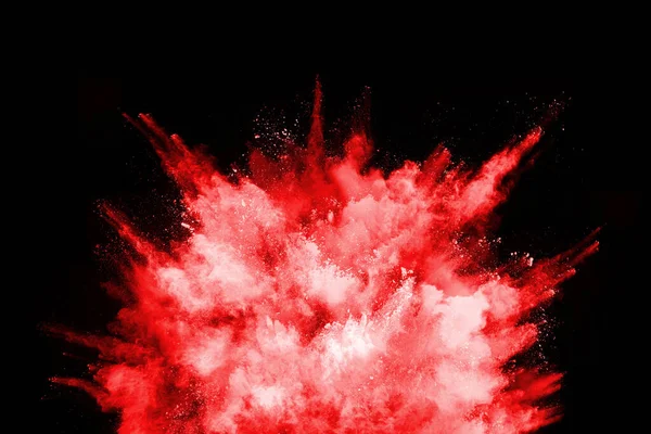 Abstract Red Powder Explosion Black Background Abstract Red Powder Splatted — Stock Photo, Image