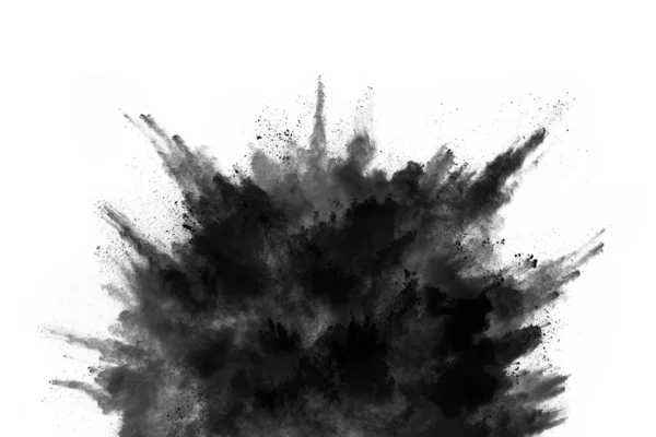 Particles Charcoal White Background Abstract Powder Splatted White Background Freeze — Stock Photo, Image