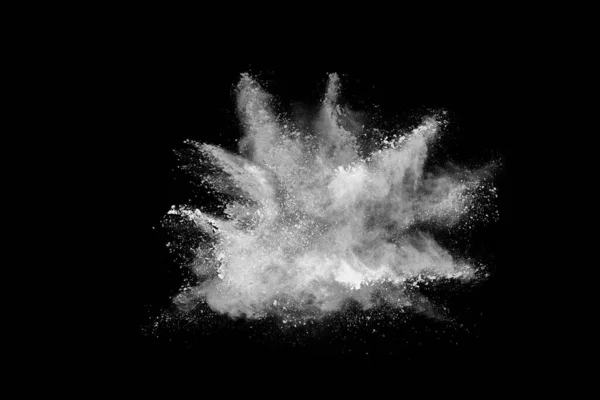 White Powder Explosion Black Background Colored Cloud Colorful Dust Explode — Stock Photo, Image