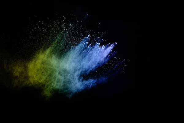 Abstract Colored Dust Explosion Black Background Abstract Powder Splatted Background — Stock Photo, Image