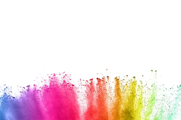 Abstract Powder Splatted Background Colorful Powder Explosion White Background Colored — Stock Photo, Image