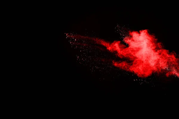 Abstract Red Powder Explosion Black Background Abstract Red Powder Splatted — Stock Photo, Image