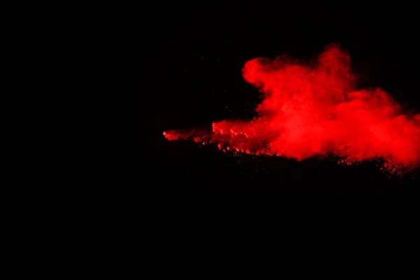 Polvo Rojo Abstracto Explosión Sobre Fondo Negro Polvo Rojo Abstracto —  Fotos de Stock