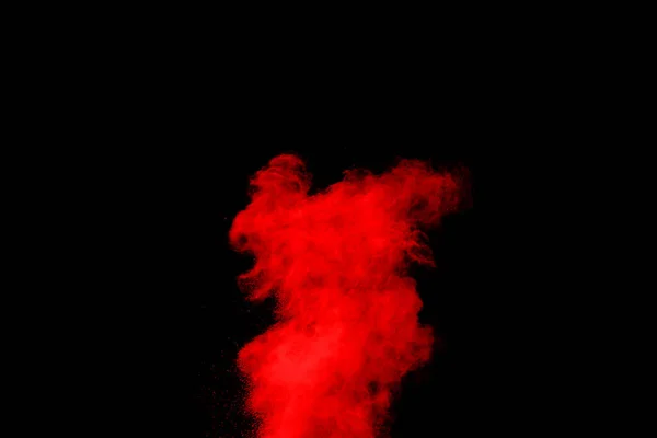 Polvo Rojo Abstracto Explosión Sobre Fondo Negro Polvo Rojo Abstracto —  Fotos de Stock