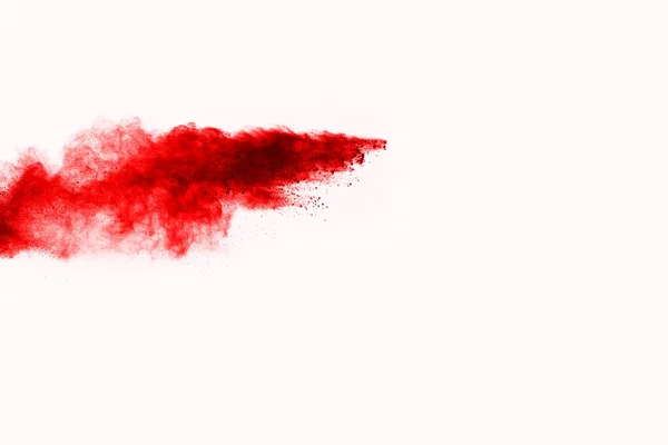 Bevriezen Beweging Van Rood Poeder Exploderen Geïsoleerd Witte Achtergrond Abstract — Stockfoto