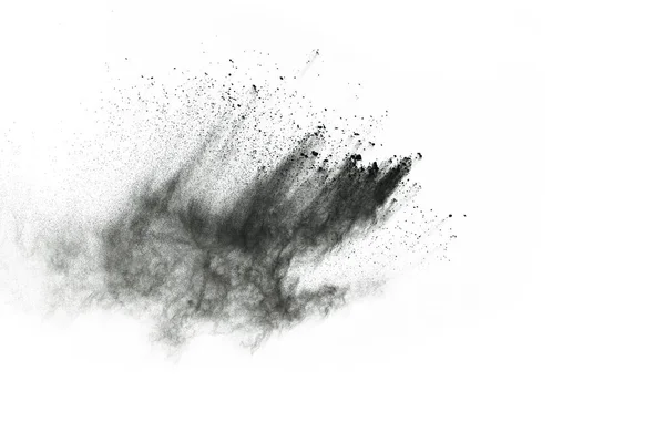 Kullpartikler Hvit Bakgrunn Abstrakt Pulver Sprutet Hvit Bakgrunn Frys Bevegelsen – stockfoto