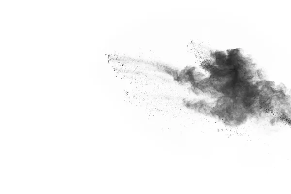 Particles Charcoal White Background Abstract Powder Splatted White Background Freeze — Stock Photo, Image