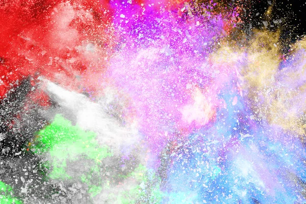 Abstract Colored Dust Explosion Black Background Abstract Powder Splatted Background — Stock Photo, Image