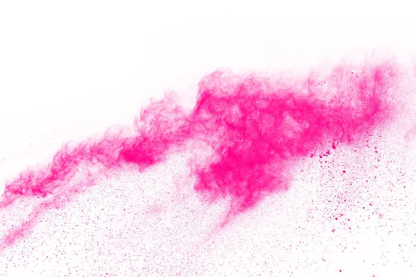 Streszczenie Różowy Proszek Rozbryzgane Tło Zamrożenie Ruchu Proszku Kolor Eksplodujący — Zdjęcie stockowe