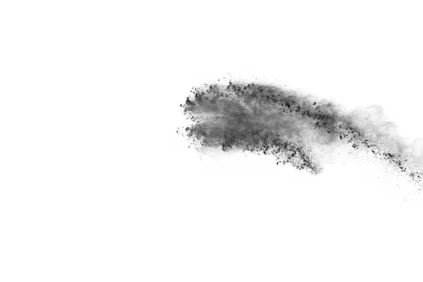 Частинки Деревного Вугілля Білому Тлі Абстрактний Порошок Розбитий Білому Тлі — стокове фото
