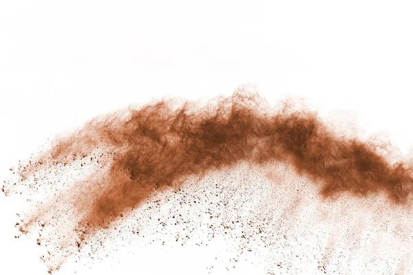 ผงส าตาลระเบ ดบนพ นหล ขาว เมฆส นระเบ โฮล — ภาพถ่ายสต็อก