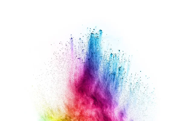 Abstract Powder Splatted Background Colorful Powder Explosion White Background Colored — Stock Photo, Image