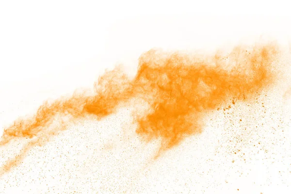 Abstrakt Orange Pulver Svett Bakgrund Freeze Rörelse Färg Pulver Exploderande — Stockfoto