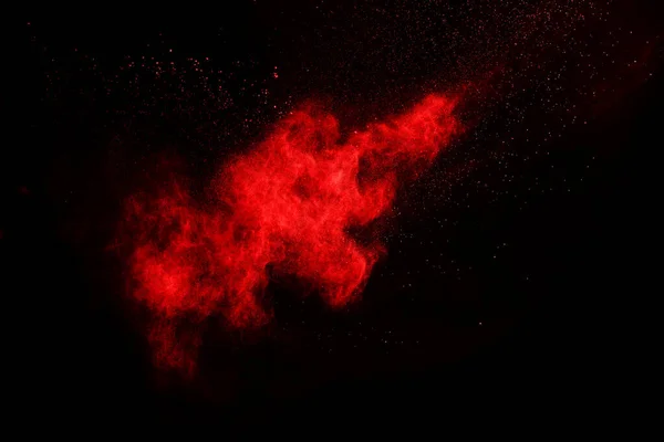 Abstract Red Powder Explosion Black Background Abstract Red Powder Splatted — Stock Photo, Image