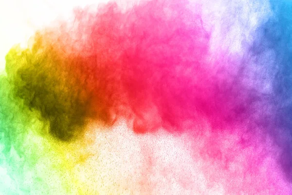 Abstrakcyjny Proszek Rozbryzgane Tło Kolorowy Wybuch Proszku Białym Tle Kolorowa — Zdjęcie stockowe