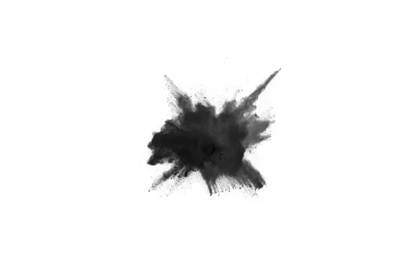Particles Charcoal White Background Abstract Powder Splatted White Background Freeze — Stock Photo, Image