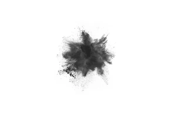 Particles Charcoal White Background Abstract Powder Splatted White Background Freeze — Stock Photo, Image