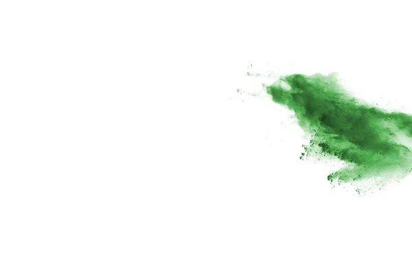 Green Powder Explosion White Background Colored Cloud Colorful Dust Explode — Stock Photo, Image