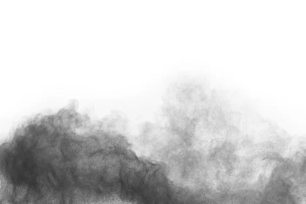 Cząstki Węgla Drzewnego Białym Tle Abstrakcyjny Proszek Rozbryzgany Białym Tle — Zdjęcie stockowe