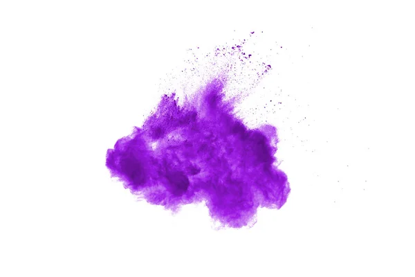 Explosion Poudre Gros Plan Une Explosion Particules Poussière Violette Isolée — Photo