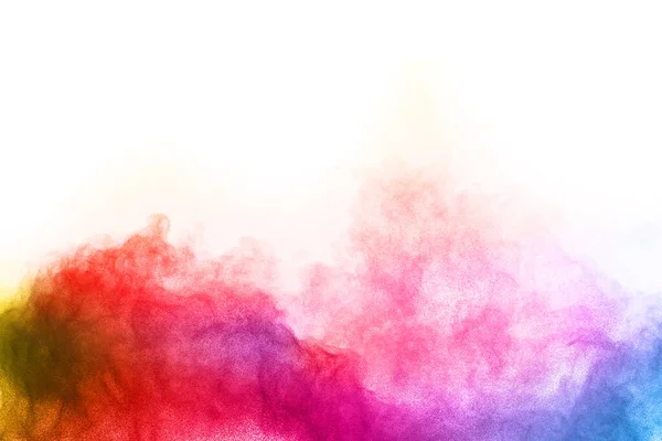 Abstract Powder Splatted Background Colorful Powder Explosion White Background Colored — Stock Photo, Image