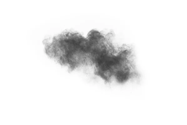 Particles Charcoal White Background Abstract Powder Splatted White Background Freeze — Stock Photo, Image