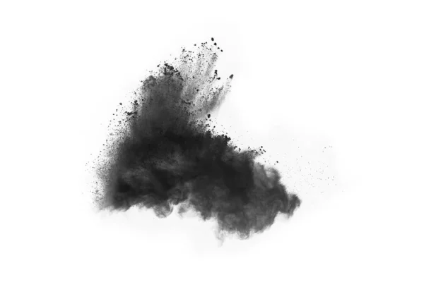 Partículas Carbón Vegetal Sobre Fondo Blanco Polvo Abstracto Salpicado Sobre —  Fotos de Stock