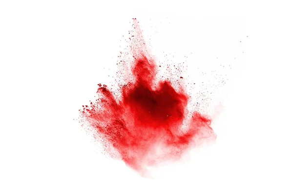 Congelar Movimento Vermelho Explodindo Isolado Fundo Branco Design Abstrato Nuvem — Fotografia de Stock