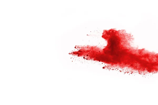 Congelar Movimento Vermelho Explodindo Isolado Fundo Branco Design Abstrato Nuvem — Fotografia de Stock