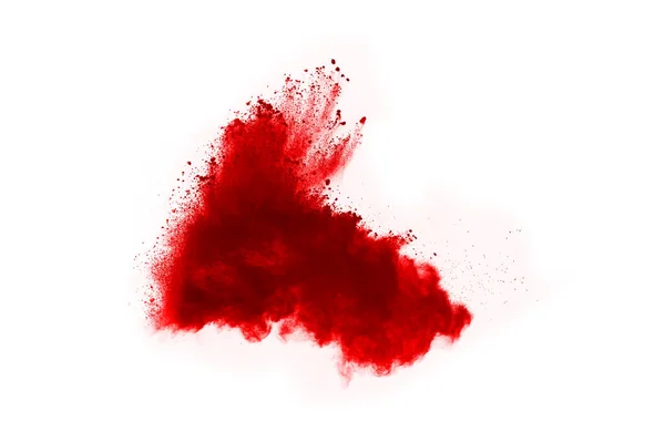 Congelar Movimento Vermelho Explodindo Isolado Fundo Branco Design Abstrato Nuvem — Fotografia de Stock