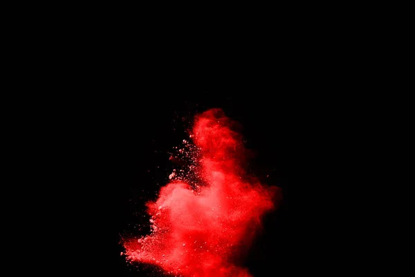 Explosion Abstraite Poudre Rouge Sur Fond Noir Poudre Rouge Abstraite — Photo