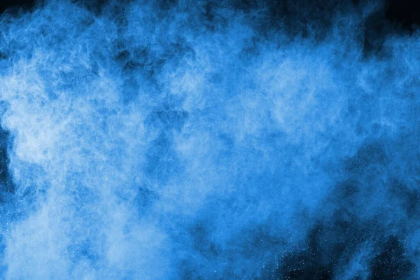 Blue Powder Explosion Black Background Colored Cloud Colorful Dust Explode — Stock Photo, Image