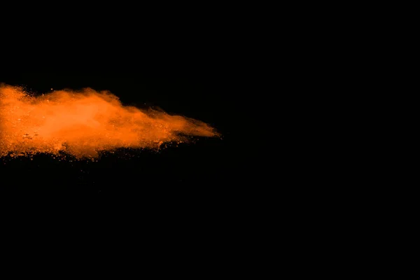 Explosión Polvo Naranja Sobre Fondo Negro Nube Colores Polvo Colorido — Foto de Stock