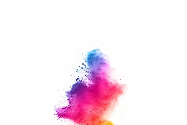 Abstract Powder Splatted Background Colorful Powder Explosion White Background Colored — Stock Photo, Image