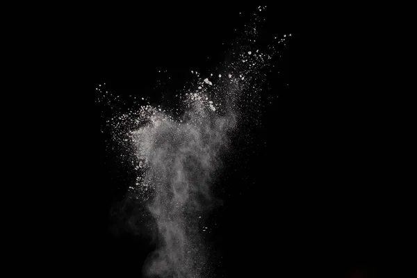 White Powder Explosion Black Background Colored Cloud Colorful Dust Explode — Stock Photo, Image