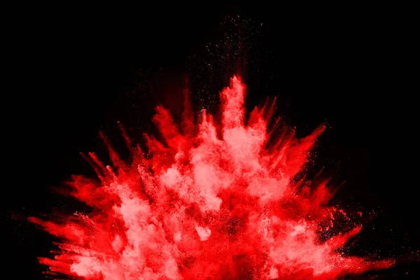 Polvo Rojo Abstracto Explosión Sobre Fondo Negro Polvo Rojo Abstracto —  Fotos de Stock