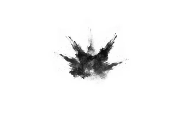 Particles Charcoal White Background Abstract Powder Splatted White Background Freeze — Stock Photo, Image