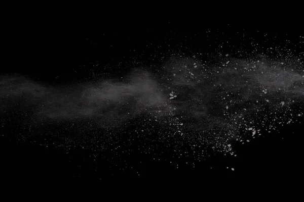 Έκρηξη Λευκής Σκόνης Μαύρο Φόντο Χρωματιστό Σύννεφο Πολύχρωμη Σκόνη Εκραγεί — Φωτογραφία Αρχείου