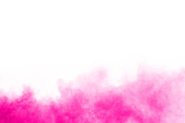 要旨ピンクパウダーメッキの背景 色粉の爆発 投げ色粉の凍結運動 白い背景に色の輝きのテクスチャ — ストック写真