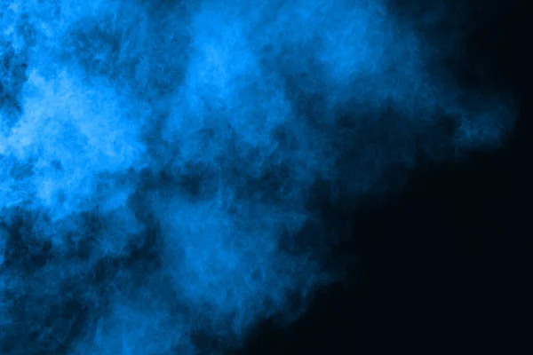 Blue Powder Explosion Black Background Colored Cloud Colorful Dust Explode — Stock Photo, Image