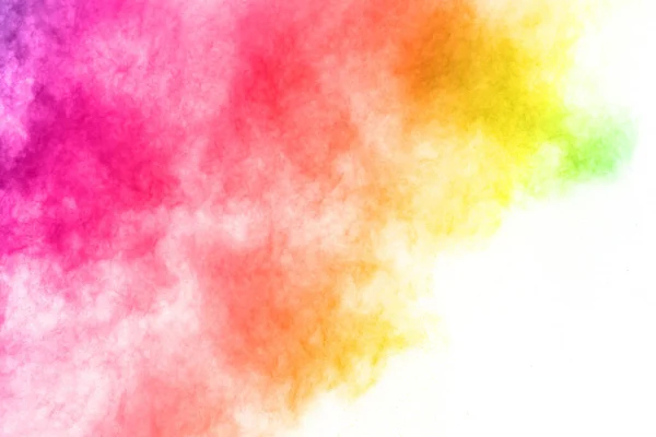 Abstract Powder Splatted Background Colorful Powder Explosion White Background Colored — Stock Photo, Image