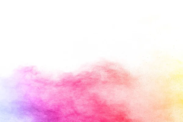 Abstract Powder Splatted Background Colorful Powder Explosion White Background Colored — Stock Photo, Image