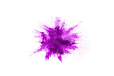 Siyah arka planda mavi barut patlaması. Renkli bulut. Renkli toz patlar. Boya Holi.
