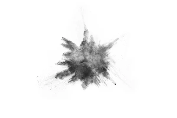 Particles Charcoal White Background Abstract Powder Splatted White Background Freeze — Stock Photo, Image